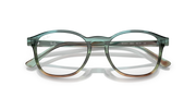 Ray-Ban RX5417 prescription eyewear frames, green transparent top view with hinge detail