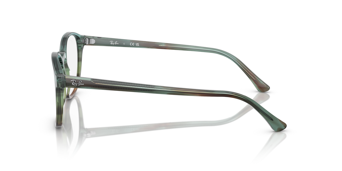 Ray-Ban RX5417 prescription eyewear frames, green transparent side view, slim temples