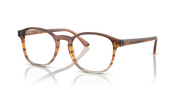 Brown translucent oval prescription eyeglass frames with full-rim design