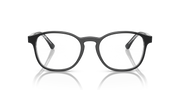Prescription eyeglass frames, dark gray, straight-on view with rounded square lenses