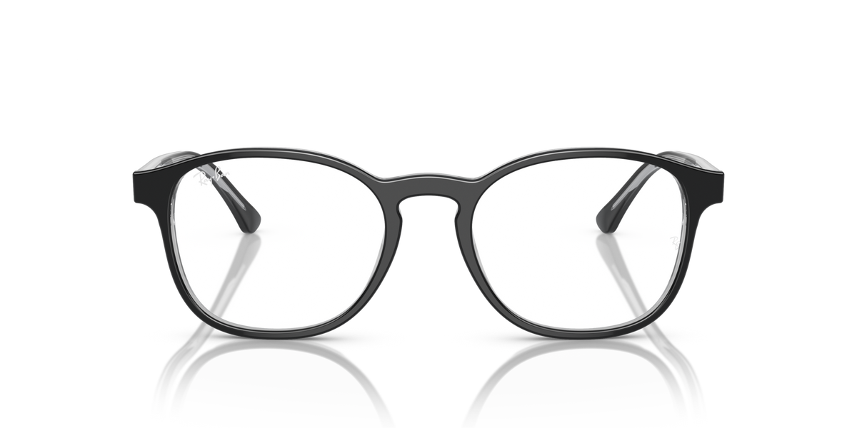 Prescription eyeglass frames, dark gray, straight-on view with rounded square lenses