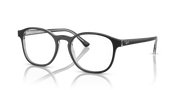 Prescription eyeglass frames, dark gray, rounded square shape with full-rim lenses