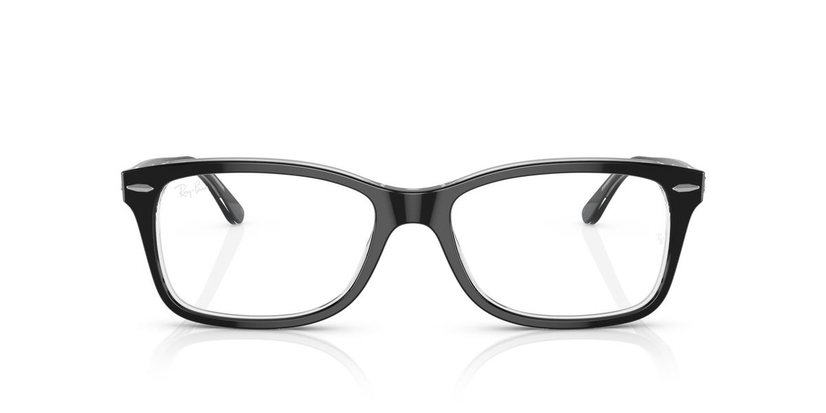 Ray-Ban RX5428 prescription frames, dark gray rectangular design, clear lenses