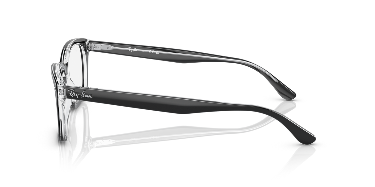 Ray-Ban RX5428 prescription frames, side view of dark gray metal temples