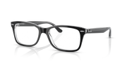 Ray-Ban RX5428 prescription frames, dark gray rectangular front, clear lenses