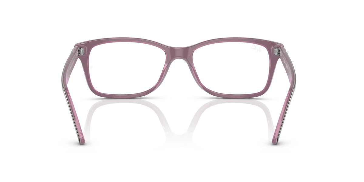Ray-Ban RX5428 prescription frames, front view in pink-purple with clear lenses