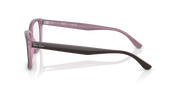 Ray-Ban RX5428 prescription frames, side view of pink-purple metal temples