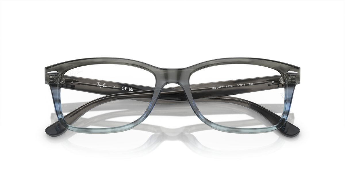 Ray-Ban RX5428 prescription frames, clear smoke-gray with metal arms