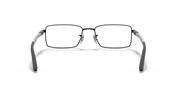 Gunmetal prescription eyewear frames with rectangular lenses, front view