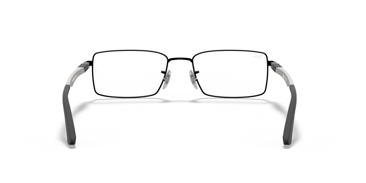 Gunmetal prescription eyewear frames with rectangular lenses, front view