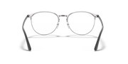Metal prescription eyewear frames, front view with silver-toned frame and round lenses