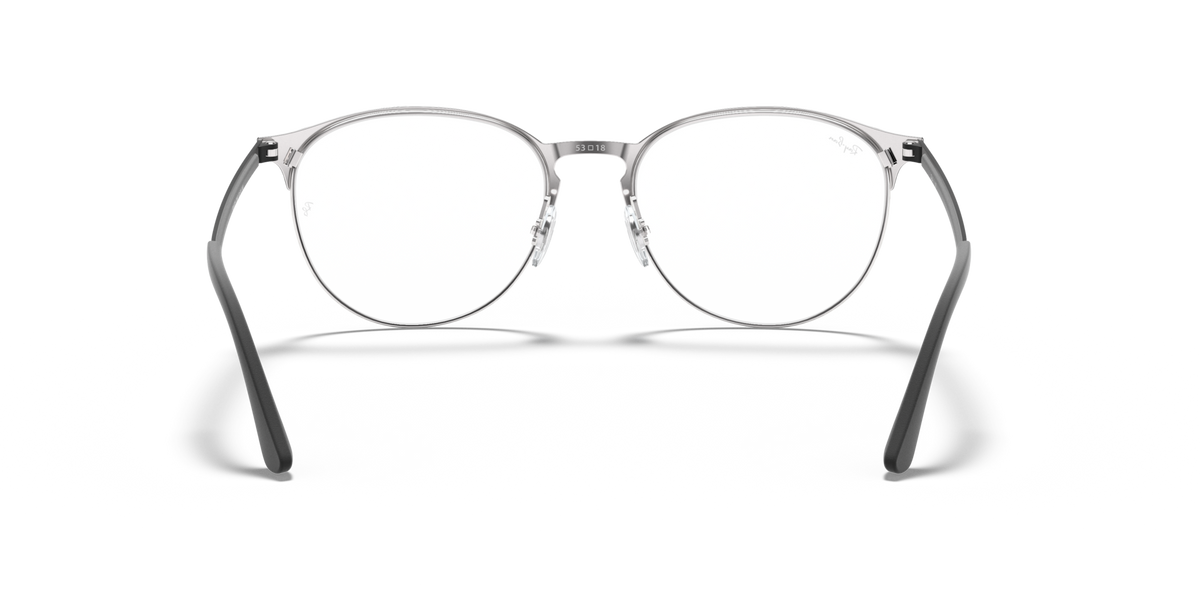 Metal prescription eyewear frames, front view with silver-toned frame and round lenses