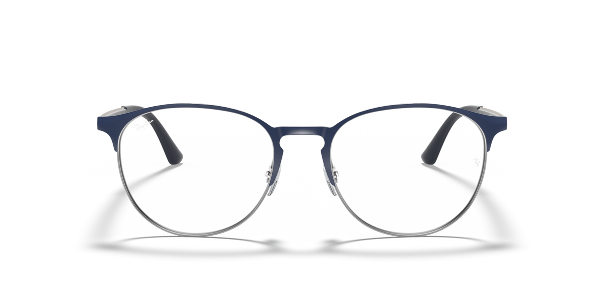 Black round eyeglass frames with dark bridge and slim arms
