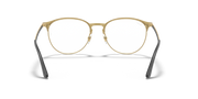 Gold-tone round eyeglass frames with dark bridge and curved temples