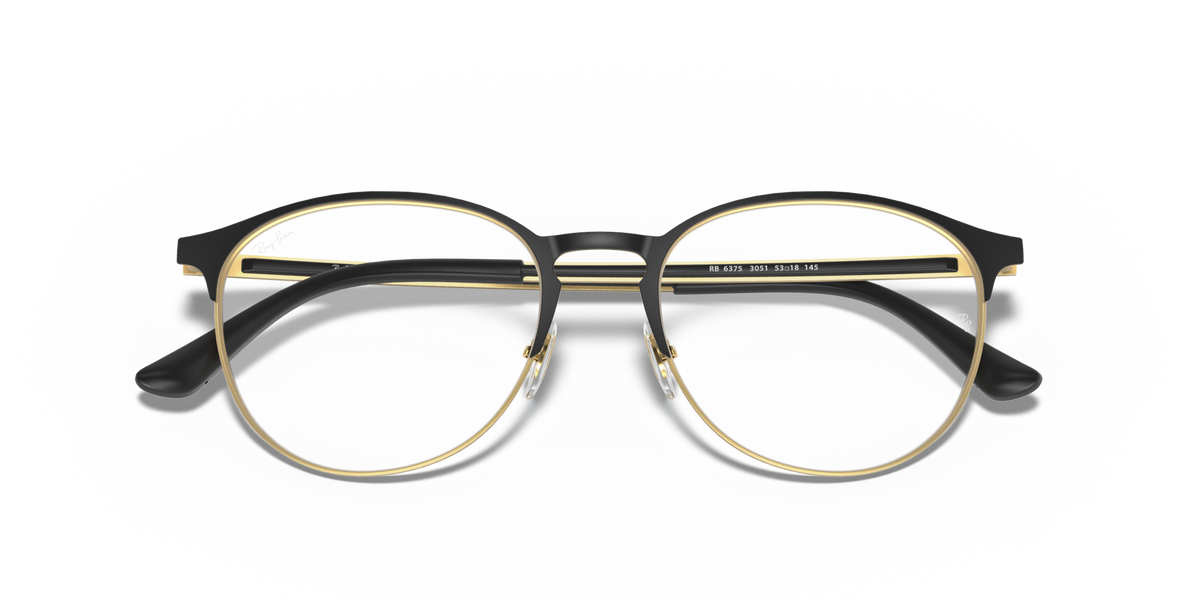 Blue-and-gold round eyeglass frames with silver-tone accents