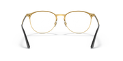 Gold-tone round prescription glasses with black temple accents and nose pads