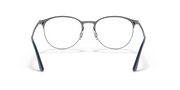 Silver-tone round prescription glasses with black temple accents and nose pads