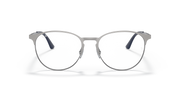 Silver-tone round prescription frames with black temple tips and nose pads
