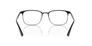 Ray-Ban RX6421 prescription frames, top view; matte black full-rim with clear lenses