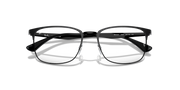 Ray-Ban RX6421 prescription frames, front view; black frame with silver-tone details and clear lenses