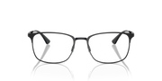 Ray-Ban RX6421 prescription frames, front view; matte black full-rim with clear lenses