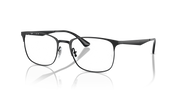 Ray-Ban RX6421 prescription frames, matte black full-rim with clear lenses and hinges