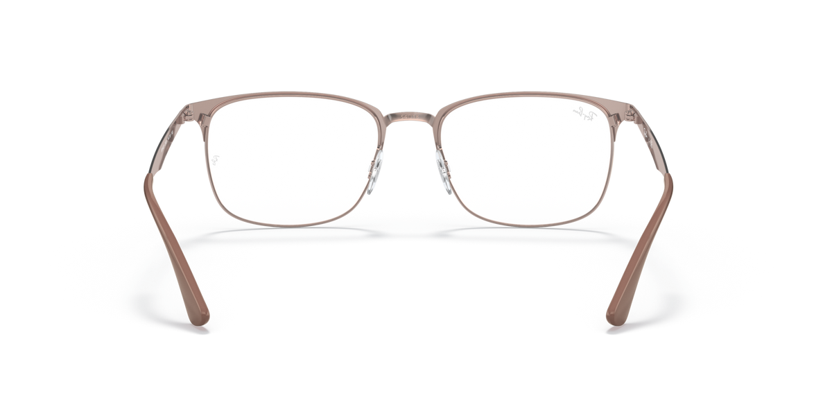Ray-Ban RX6421 prescription frames, front view; light beige full-rim with clear lenses