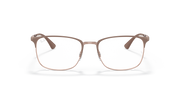 Ray-Ban RX6421 prescription frames, beige with copper-tone temples and full-rim lenses