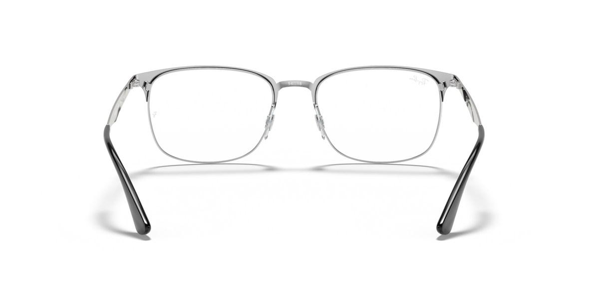 Prescription eyewear frames front view with dark metal frame and silver hinges
