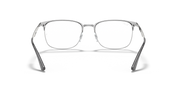 Prescription eyewear frames front view in dark metal with silver nose bridge