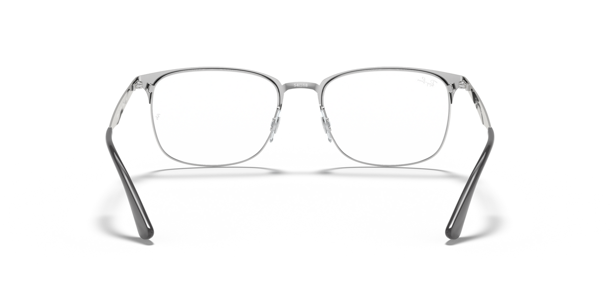 Prescription eyewear frames front view in dark metal with silver nose bridge