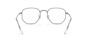 Silver hexagonal prescription eyewear frames, front view with clear lenses