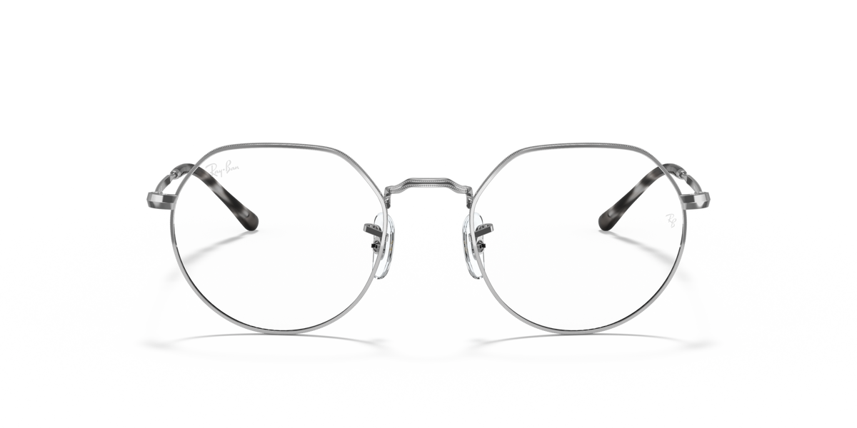 Prescription eyeglass frames, round lenses with silver metal frame and slim nose bridge