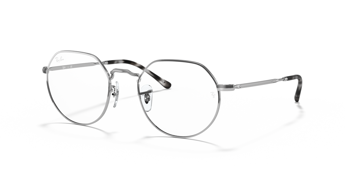 Prescription eyeglass frames, round lenses with silver metal and slim temples