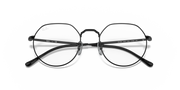 Ray-Ban prescription eyewear frames, round gunmetal metal with black temple tips