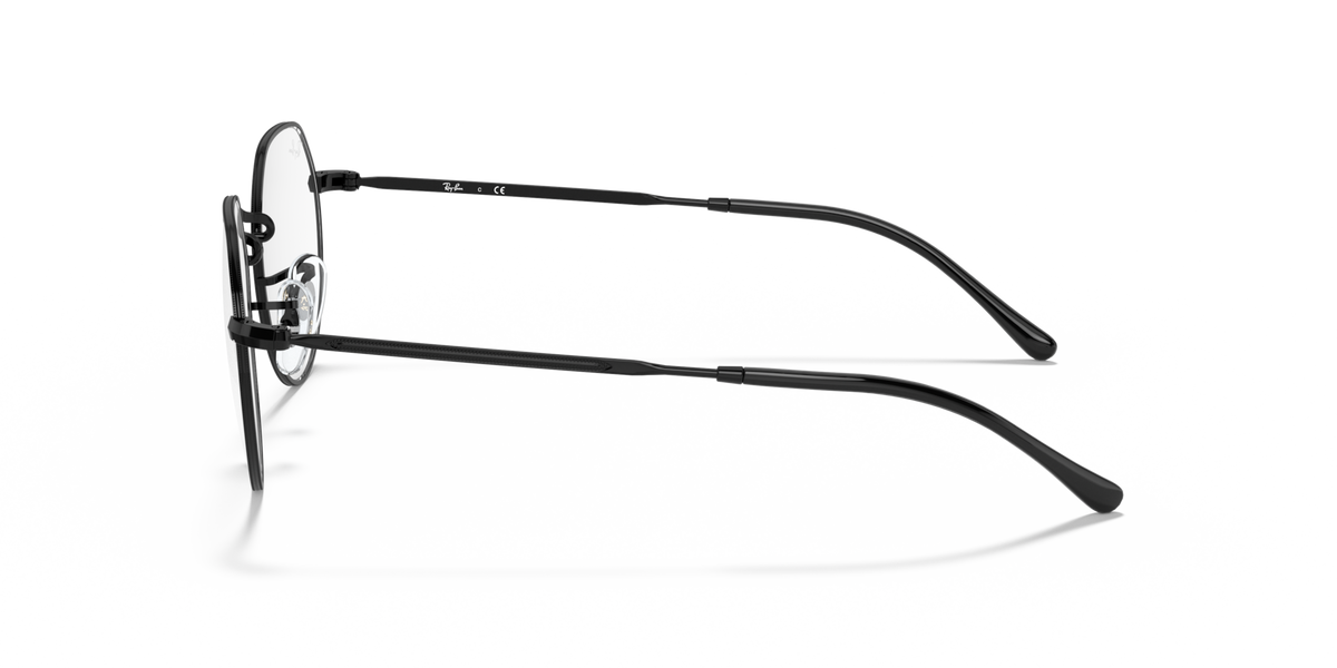 Ray-Ban prescription eyewear frames, side view of black metal temples