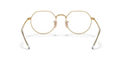 Ray-Ban RX6465 prescription frames, gold round metal, front view with nose bridge