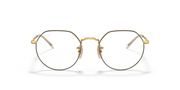 Ray-Ban RX6465 prescription frames, gold round metal, front view from slight distance