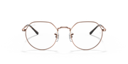 Ray-Ban prescription eyewear frames, round rose-gold metal with dark nose pads