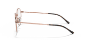 Ray-Ban prescription eyewear frames, side view rose-gold front with black temples