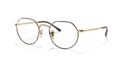 Round eyeglass frames with rose-gold tone front and dark tortoise-style arms.