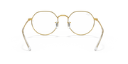 Ray-Ban RX6465 prescription frames, gold round metal, front view with bridge hardware