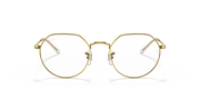 Ray-Ban RX6465 prescription frames, gold round metal, 3/4 front view with temple details