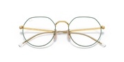 Ray-Ban round prescription eyewear frames, gold tone metal with slim temples