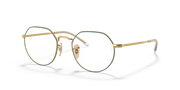Ray-Ban round prescription eyewear frames, gold tone metal with white lenses