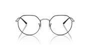 Prescription eyeglass frames, round lenses with gunmetal frame and black temple bars