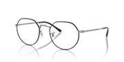 Prescription eyeglass frames, round lenses with gunmetal metal and black temples