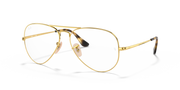 Gold aviator prescription eyewear frames with clear lenses and dark temple tips