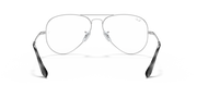 Silver aviator prescription eyewear frames with clear lenses and dark angled temples