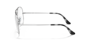 Silver aviator prescription eyewear frames, side view with clear lenses